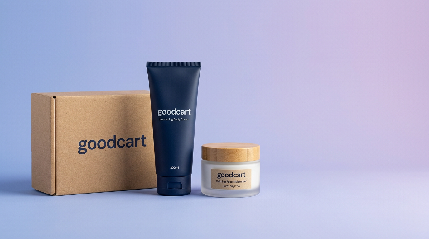 Goodcart branded products and shipping box
